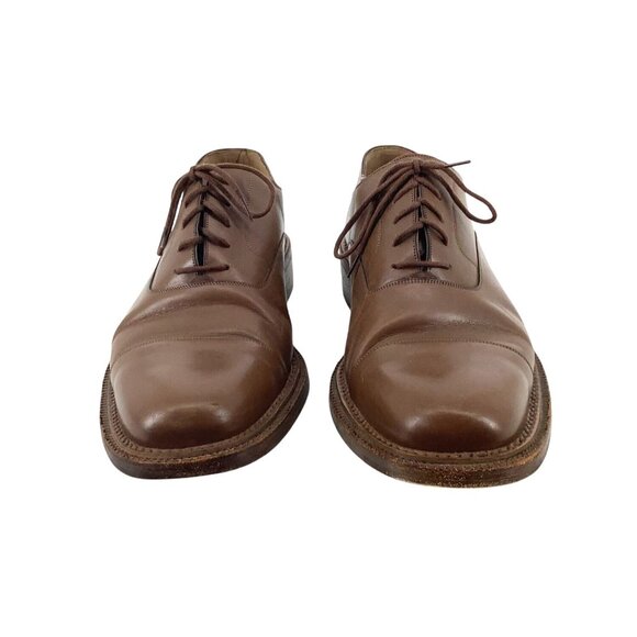 Bally Scribe Mens Brown Leather Cap Toe Lace Up Oxford Dress Shoes Size 9 - Picture 2 of 8